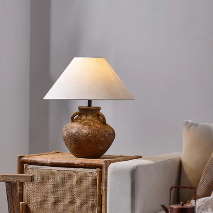 Decorbites™ Landetischleuchte mit Stofflampenschirm für Vintage-Schlafzimmer-Dekor
