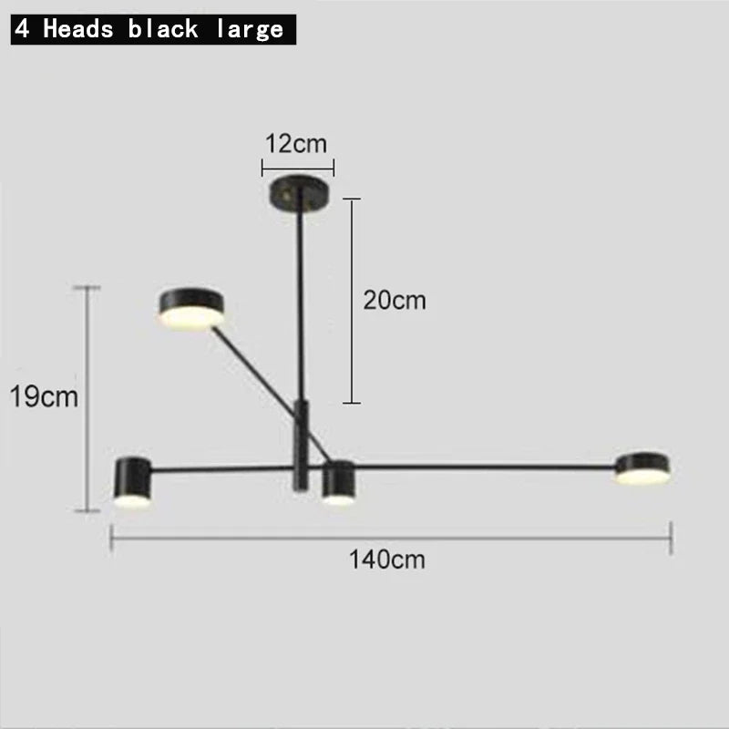 DecorBites™ Black Gold White LED Chandelier: Stylish Nordic Loft Lamp for Livingroom & Bedroom