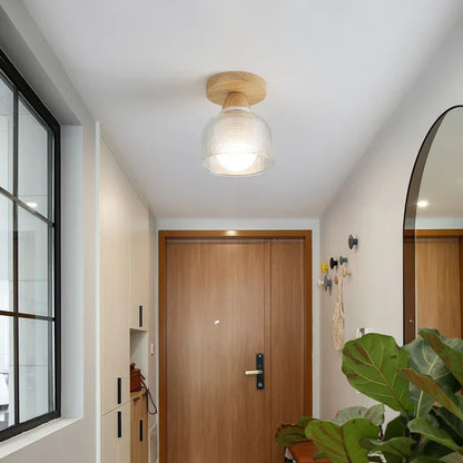 DecorBites™ LED Ceiling Lamp Modern Style Wood Glass Luminaria