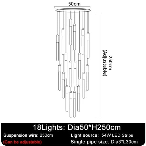 DecorBites™ LED Chandelier: Modern Staircase & Kitchen Pendant Light for Home Decoration