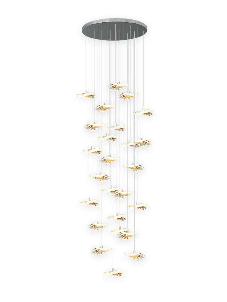 Lámpara de araña de cristal DecorBites™ para escalera: Iluminación moderna de lujo nórdico para salón