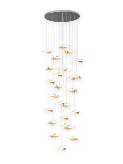 Lámpara de araña de cristal DecorBites™ para escalera: Iluminación moderna de lujo nórdico para salón