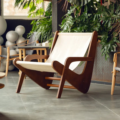 DecorBites™ Canvas Recliner: Retro Mid-Ancient Designer Sofa Chair for Living Room & Balcony