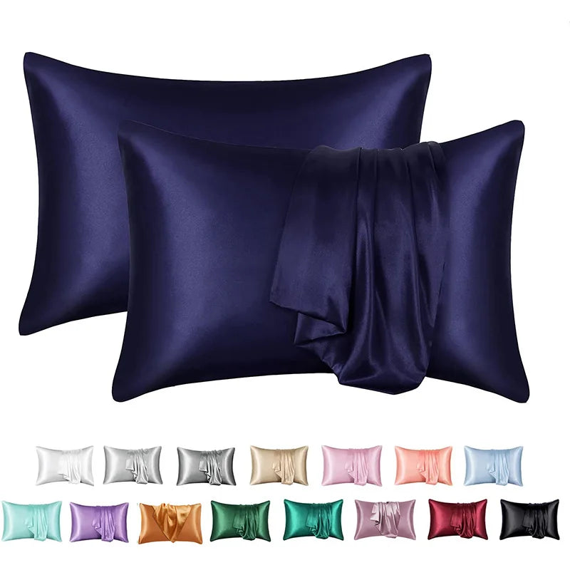 Decobites Silky Satin Pillowcase: Soft, Comfortable, High-End Solid King Queen Pillow Cover