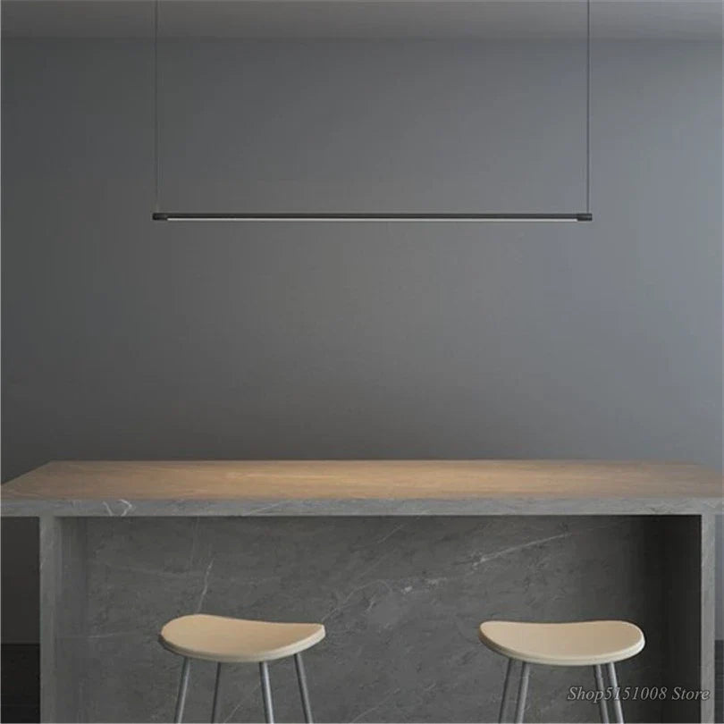 DecorBites™ Black Dimmable Led Linear Pendant for Dining Room Chandelier