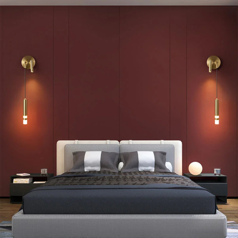 DecorBites™ Gold LED Wall Lamp: Luxurious Nordic Spotlight for Home Bedside, Living Room, Bed Wall Light