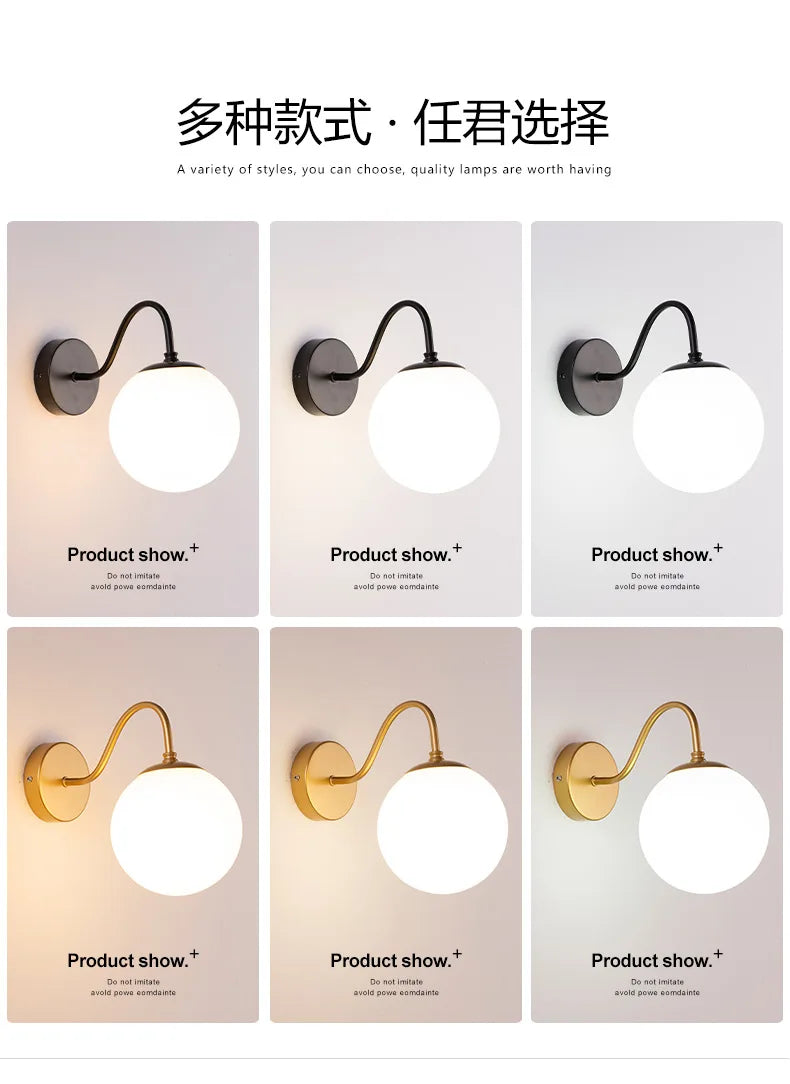 DecorBites™ Glass Ballight LED Wall Lamp for Living Room Bedroom Home Decor