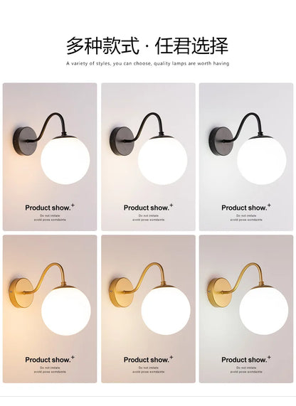 DecorBites™ Glass Ballight LED Wall Lamp for Living Room Bedroom Home Decor