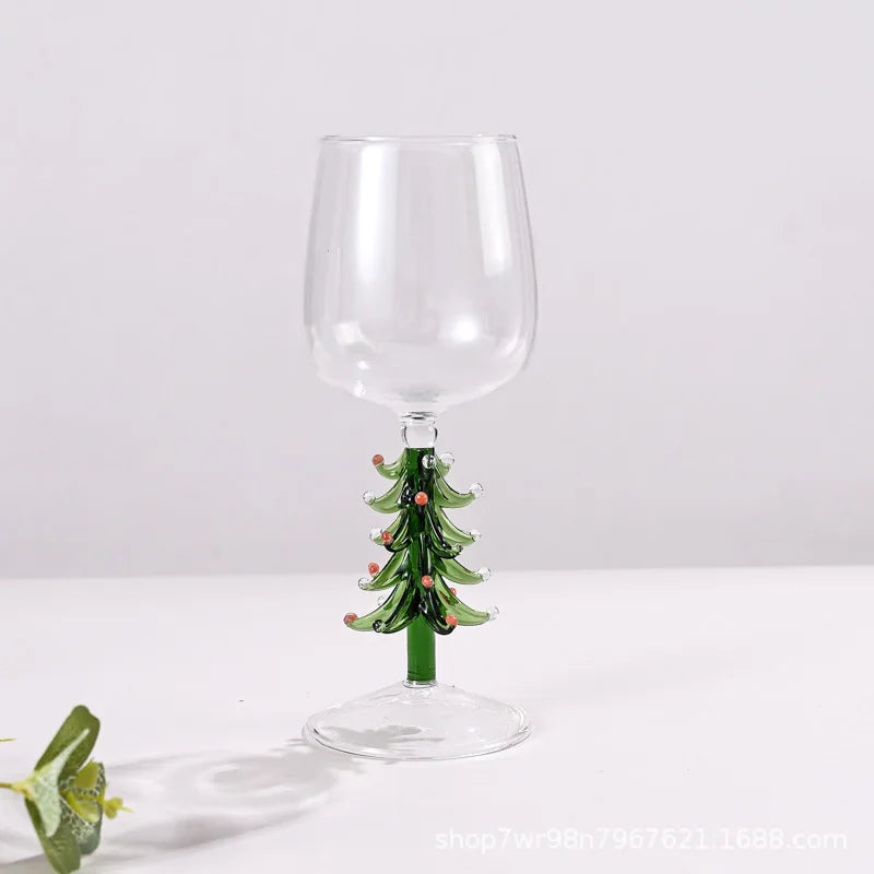 DecorBites™ Christmas Glass Goblet Set: Festive Cocktail Drinkware for Decoration and Gifting