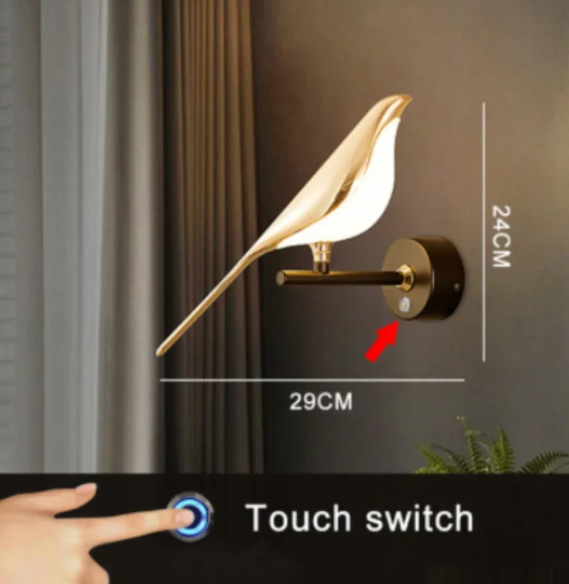 DecorBites™ Golden Bird LED Wall Lamp Rotatable Wall Sconce
