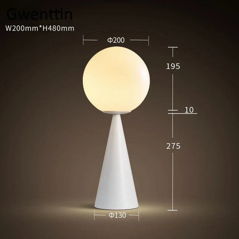 Lámpara de mesa de bola de vidrio dorado Decorbites™ con iluminación LED para escritorio, decoración moderna del hogar para dormitorio y sala de estar