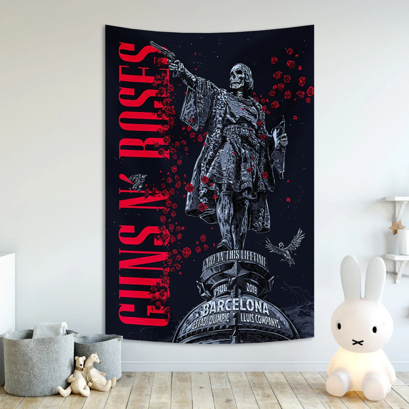 Guns N Roses Band Wall Tapestry - Decobites Music Room Decor Art Piece