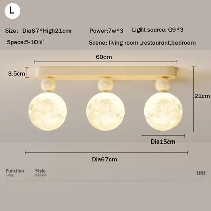 DecorBites™ LED Ceiling Moon Wall Lamp Minimalist Bedroom Lighting Fixture