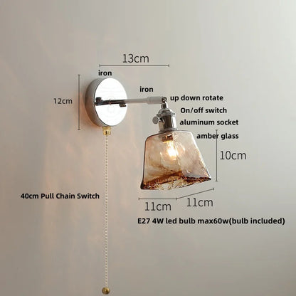 DecorBites™ LED Glass Wall Light Fixture Modern Rotate Bedside Lamp Wandlamp