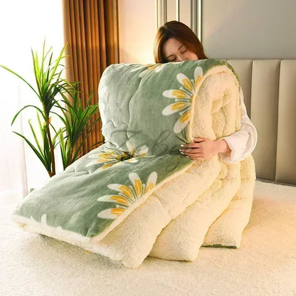 Decobites Super Thick Lambswool Bed Blanket for Winter Warmth & Comfort