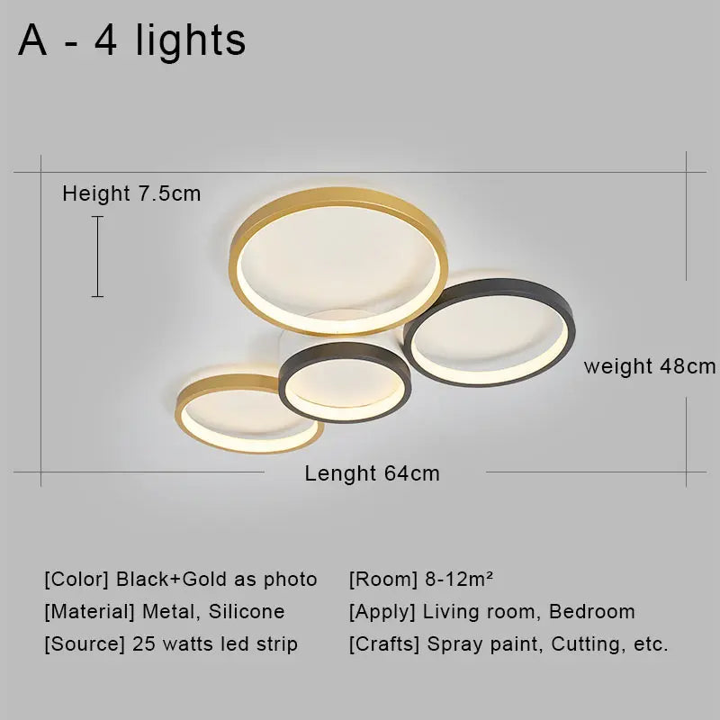 Decorbites™ LED-Deckenleuchter mit Fernbedienung für Wohnzimmer, Schlafzimmer, Küche, Lampe weiß