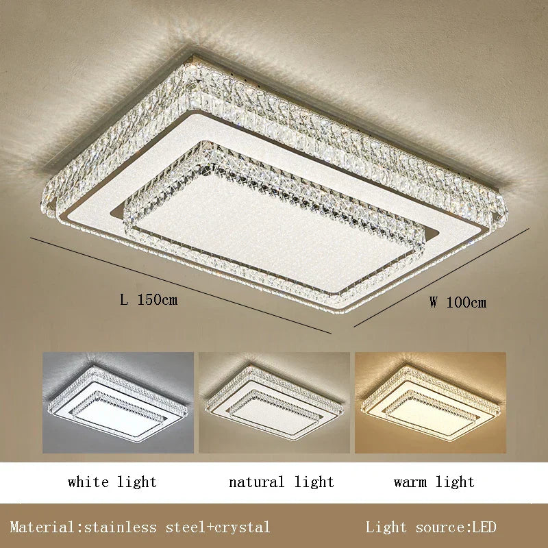 DecorBites™ Crystal LED Ceiling Lamp 2024: Luxury Minimalist Bedroom Lights