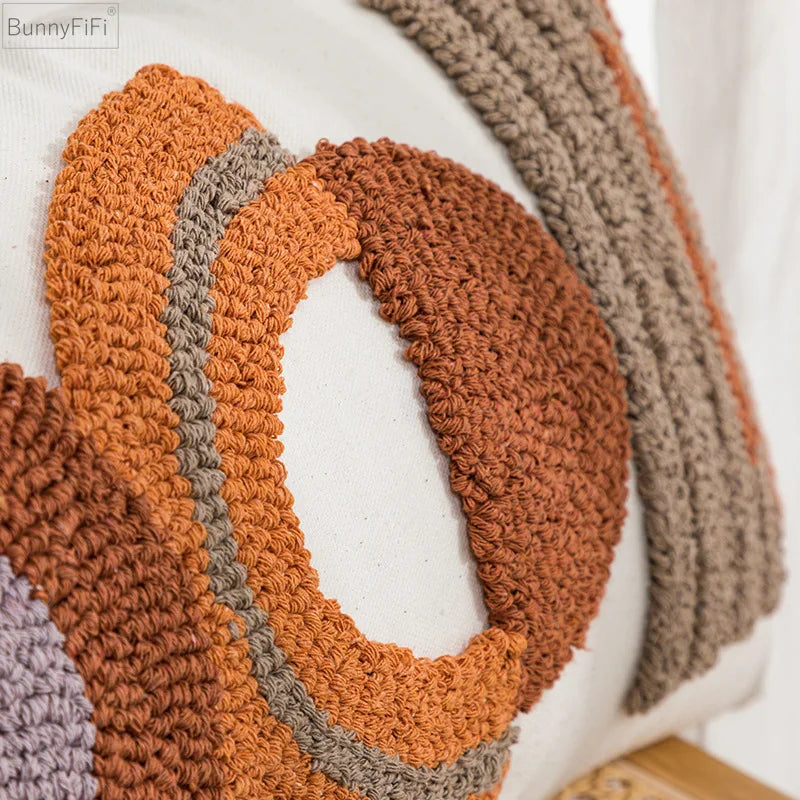 Funda de cojín bordada geométrica DecorBites™ - 45x45cm/30x50cm - Estampado étnico