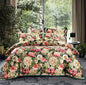 Decobites Vintage Floral Jacquard Cotton Wedding Bedding Set with Duvet Cover, Sheet, Pillowcases