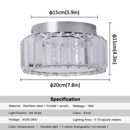 DecorBites™ Big Crystal LED Circle Chandelier Ceiling Lamp, RC Dimmable for Bedroom Living Room
