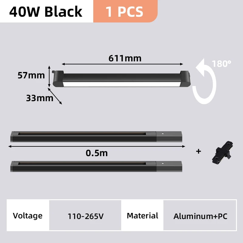 DecorBites™ LED Track Light Set: Rail Track Lamp, Floodlight, Chandelier for Home Decor.