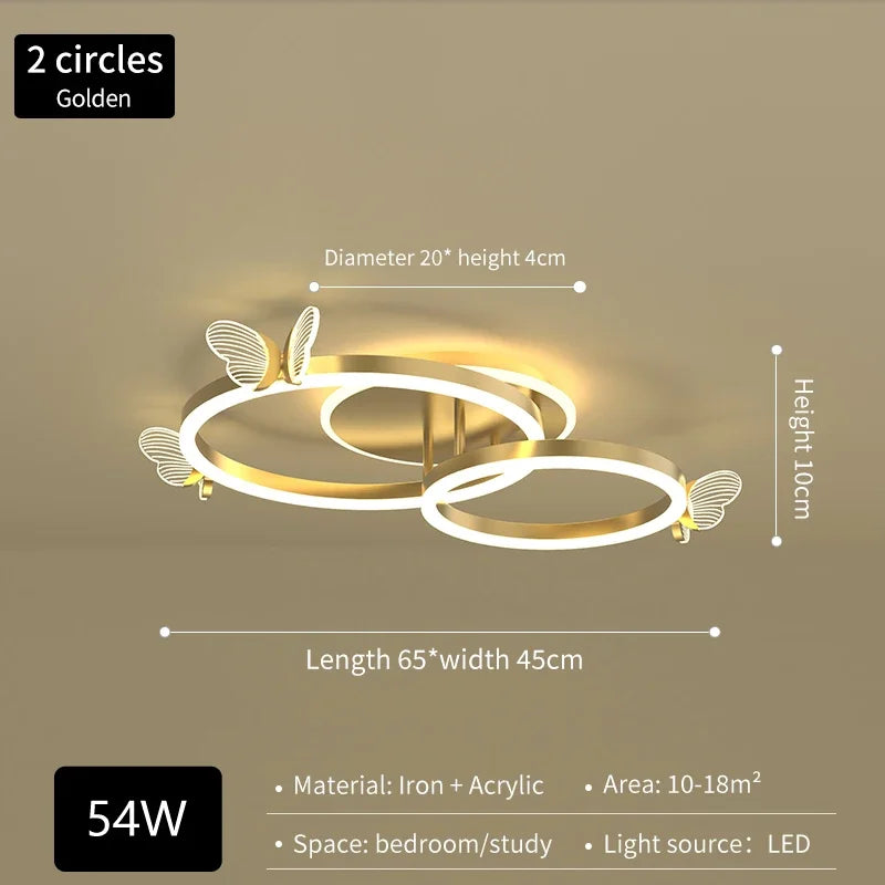 Decorbites™ Gold-Schmetterling-Kristall-Leuchter-Hängeampel für elegante Wohnzimmer- und Restaurantdekoration