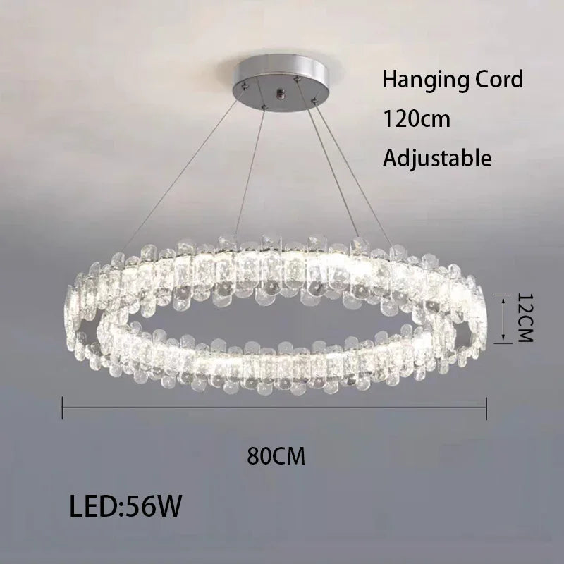 DecorBites™ Crystal LED Ceiling Chandelier: Modern Dimmable Lighting Fixture for Stylish Home Decor