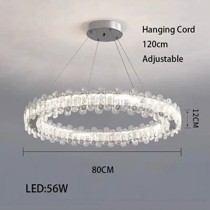 DecorBites™ Crystal LED Ceiling Chandelier: Modern Dimmable Lighting Fixture for Stylish Home Decor