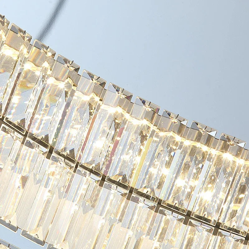 DecorBites™ Gold Crystal Ceiling Light Ring LED - Modern Luxury Indoor Home Lighting
