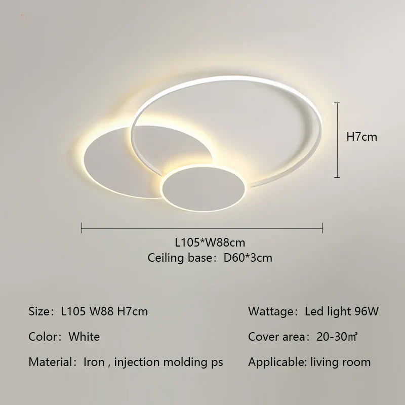 DecorBites™ Circles LED Ceiling Lights Modern Minimalism Dimmable Bedroom Lamp Fixtures