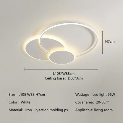 DecorBites™ Circles LED Ceiling Lights Modern Minimalism Dimmable Bedroom Lamp Fixtures