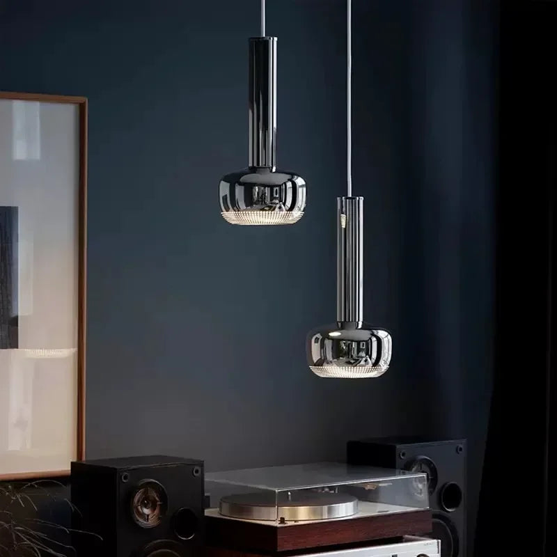 DecorBites™ Gold Chrome Pendant Light Adjustable Wire E27 Bulb Dining Room Sofa Lamp