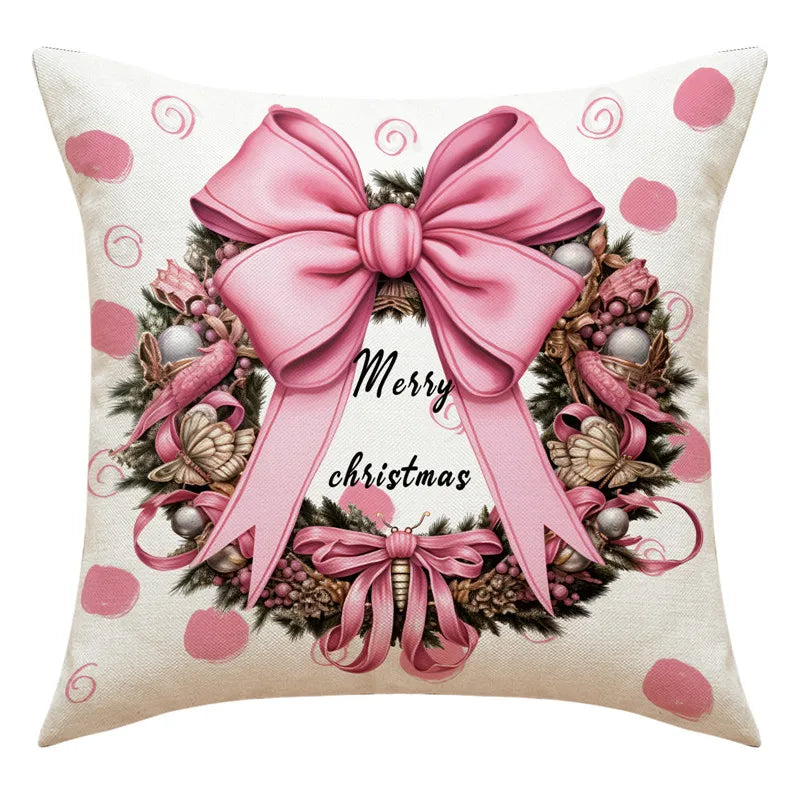 DecorBites™ Christmas Pillowcase: Santa Claus Snowman Print for Living Room Sofa Decor