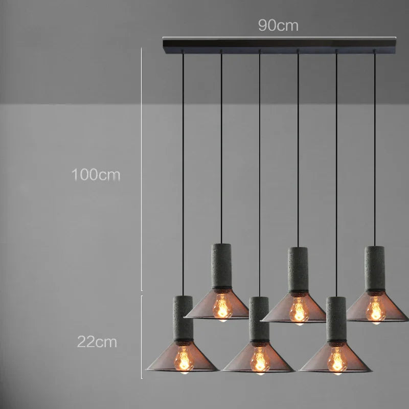 DecorBites™ Industrial Cement Metal Pendant Light for Home & Dining, LED Hanging Lamp