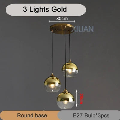 DecorBites™ Industrial Glass Pendant Light for Dining Table, Kitchen, Bar, Office - E27