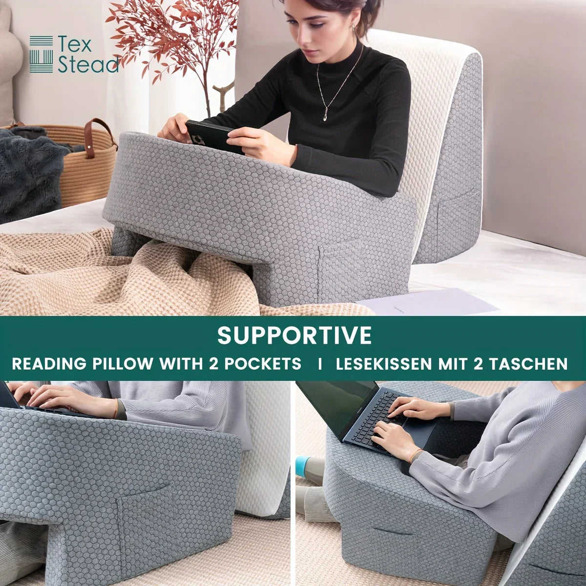 Decobites Soft Reading Pillow - Perfect for Gaming, Working, and Relaxing on Floor Sofa