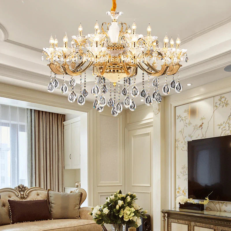 DecorBites™ Elegant Crystal Chandelier for Living Room, Dining Room, and Bedroom