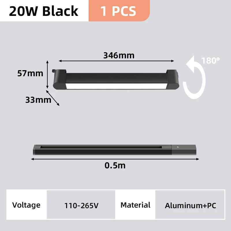 DecorBites™ LED Track Light Set: Rail Track Lamp, Floodlight, Chandelier for Home Decor.