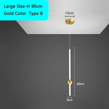 DecorBites™ Black Gold Ceiling Pendant for Bedside Bedroom LED Modern Hanging Light