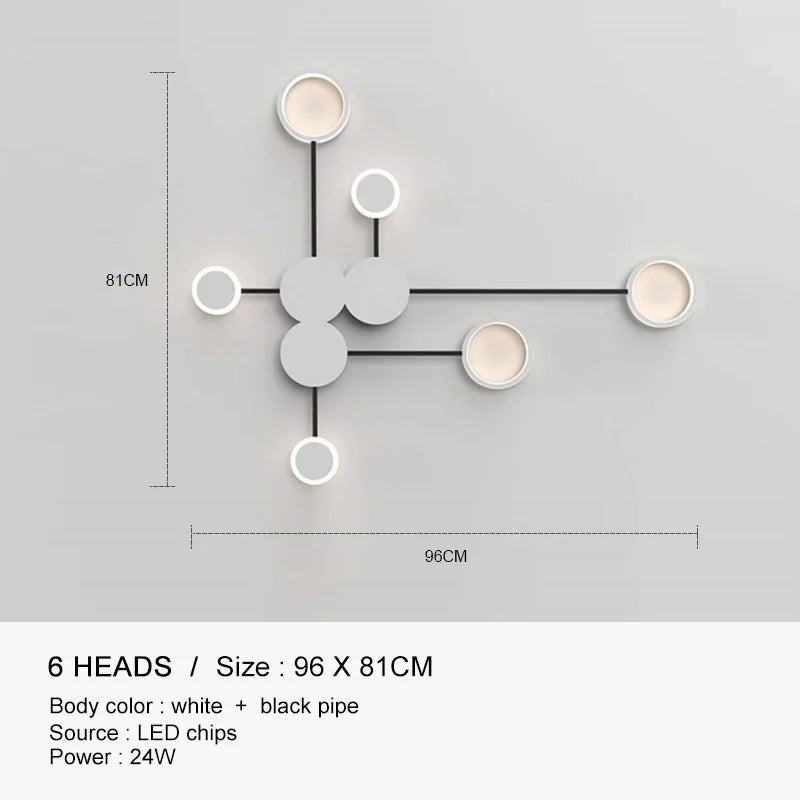 DecorBites™ مصباح حائط LED أسود ذهبي مناسب للاستخدام الداخلي في غرف النوم والمعيشة والسلالم والبار