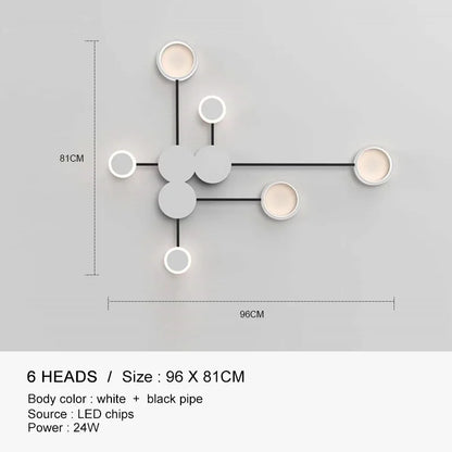 DecorBites™ مصباح حائط LED أسود ذهبي مناسب للاستخدام الداخلي في غرف النوم والمعيشة والسلالم والبار
