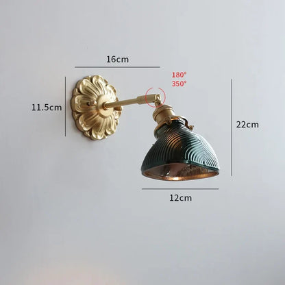 DecorBites™ مقبس مفتاح إضاءة حائط LED من الزجاج المصنفر من نحاس Lampara Pared