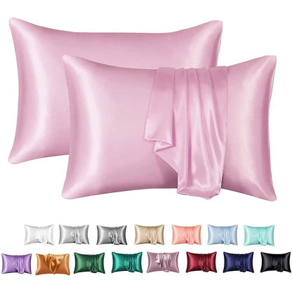 Decobites Silky Satin Pillowcase Set for King & Queen Size Luxury Comfort