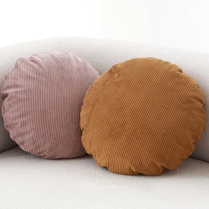 Decorbites™ Kordstoff-Rund-Kissenbezug 60x60 cm - Einfarbiges Streifenmuster für Sofa