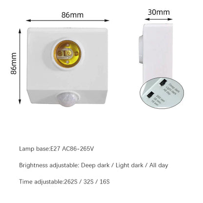 DecorBites™ Infrared Motion Sensor E27 Holder: Adjustable Time & Sensitivity