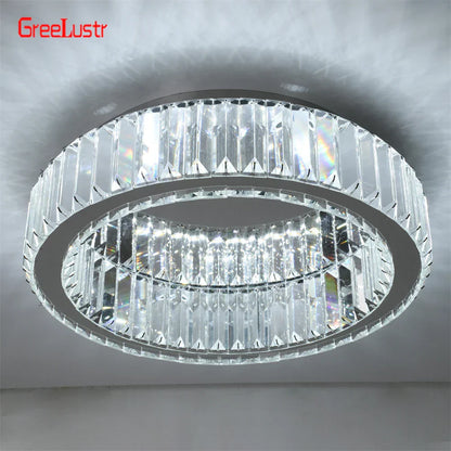 DecorBites™ Big Crystal Round LED Chandelier Dimmable Ceiling Light with Remote