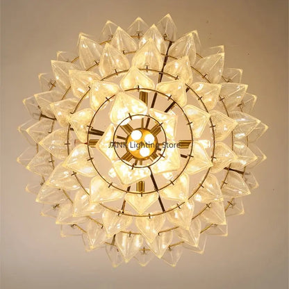 DecorBites™ Leaf Glass Pendant Lamp: Modern Luxury Crystal Suspension for Living Room, Restaurant, Bedroom.