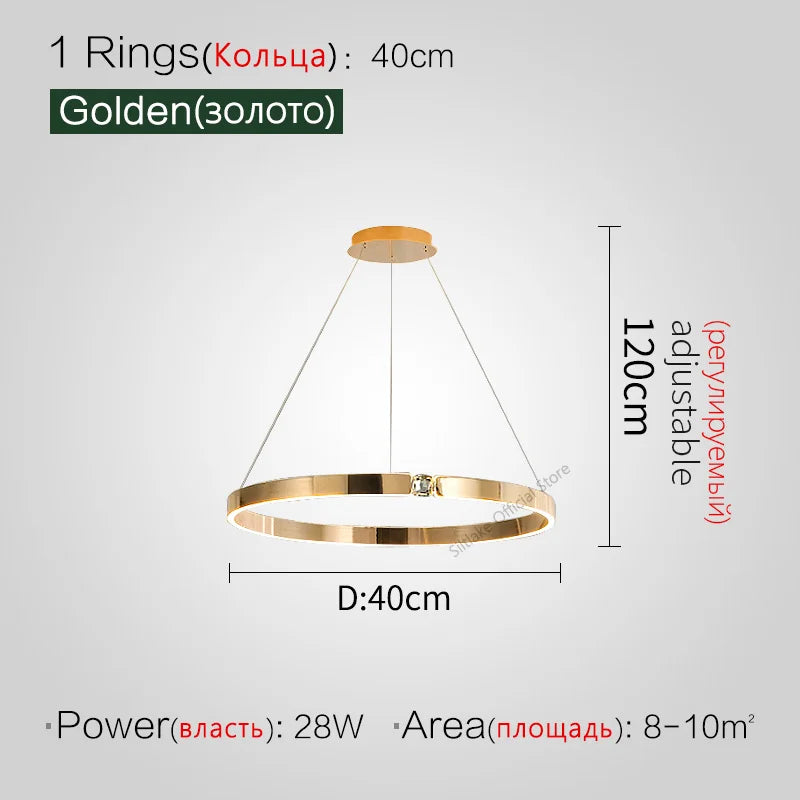 DecorBites™ Diamond Ring Chandelier | Nordic Crystal Bedroom and Living Room Luxury Lamp