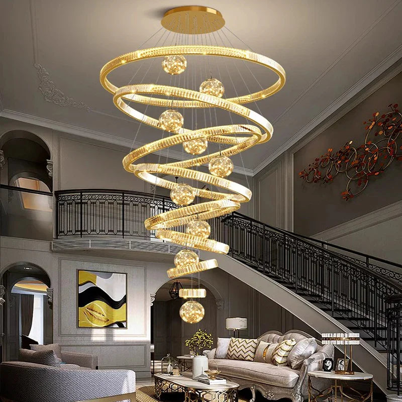 DecorBites™ Crystal Chandelier: Modern Living Room Pendant Lamp for Elegant Interior Lighting