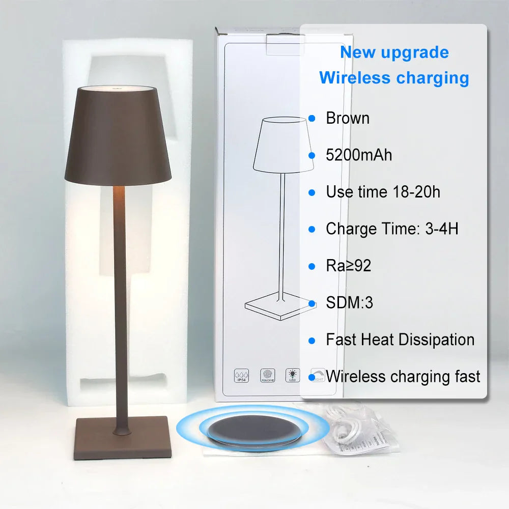 DecorBites™ 2023 مصباح طاولة أكريليك قابل لإعادة الشحن عبر USB من Plodina